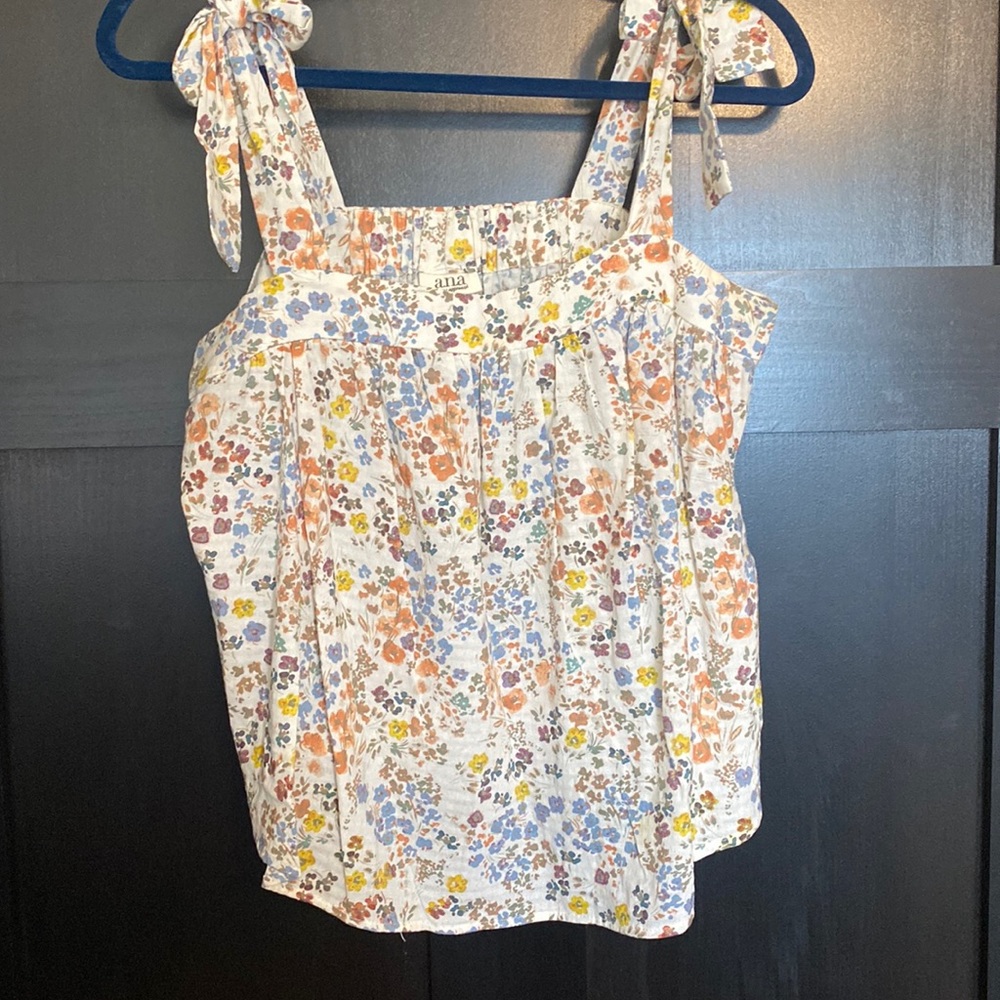 A.n.a tie strap floral summer tank top
